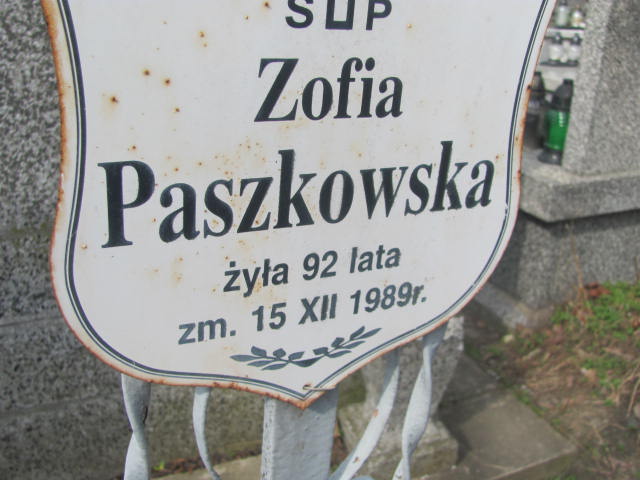Zofia Paszkowska Pruszków - Grobonet - Wyszukiwarka osób pochowanych