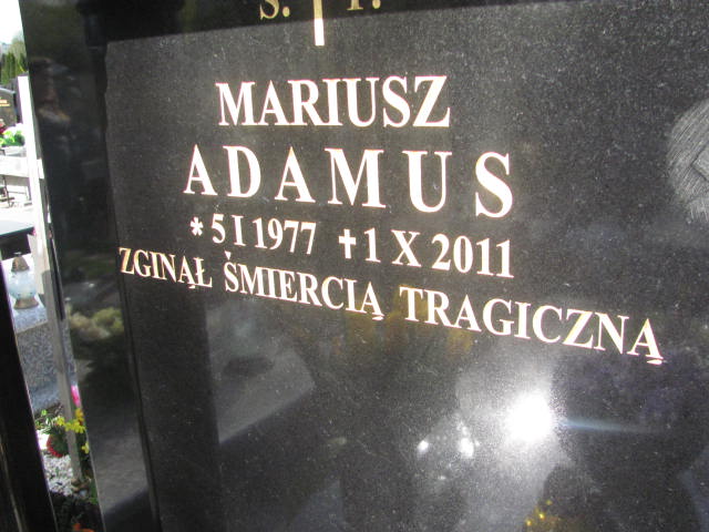 Mariusz Adamus 1977 Pruszków - Grobonet - Wyszukiwarka osób pochowanych